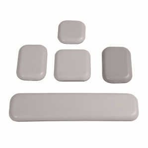 PMTF/RE - Rectangular silencing rubber glide with PTFE surface