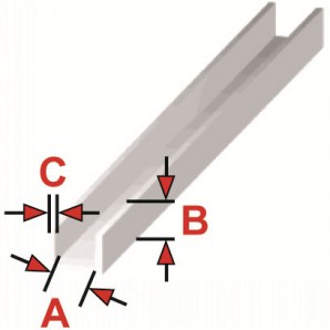 U-Profil aus Kunststoff (Hart-PVC)