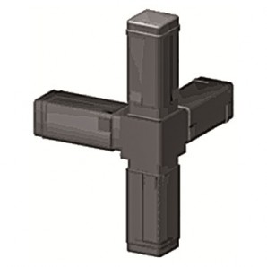 3D4 - Three-dimensional angular connector with four tenons for square tubes without steel core 3D4 - Three-dimensional angular connector with four tenons for square tubes without steel core
